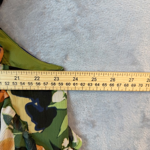 Eloquii Elements Green Floral Ruffle Flutter Sleeve Blouse Top Size 18 NEW - Picture 8 of 13